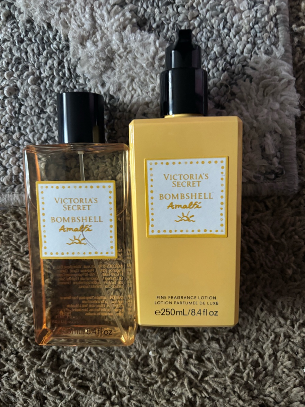 Victoria's Secret Bombshell Amaretto Lotion & Fragrance — Yellow